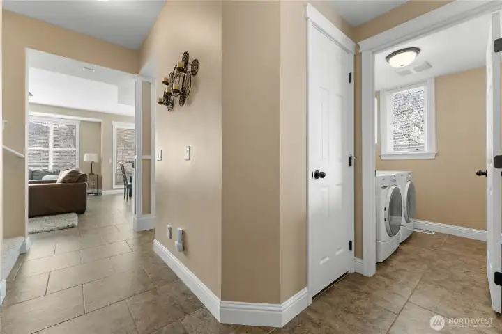 Main floor hall to open living area