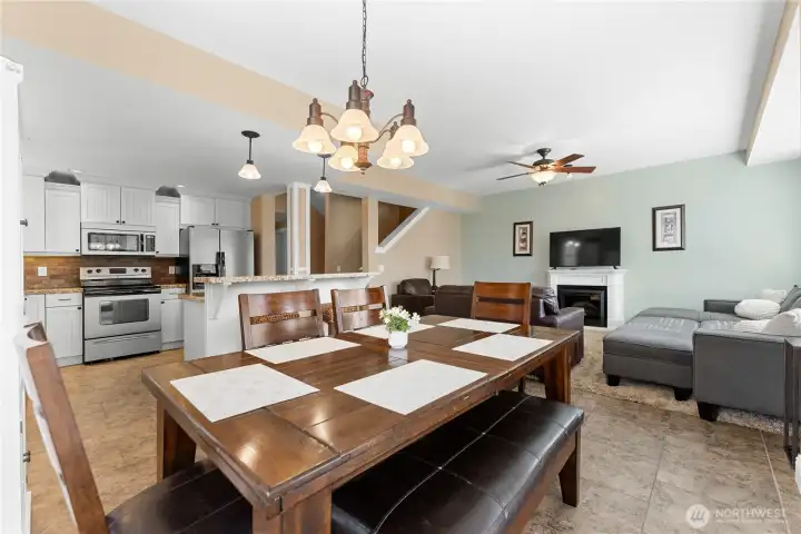 View of main floor living area & open concept