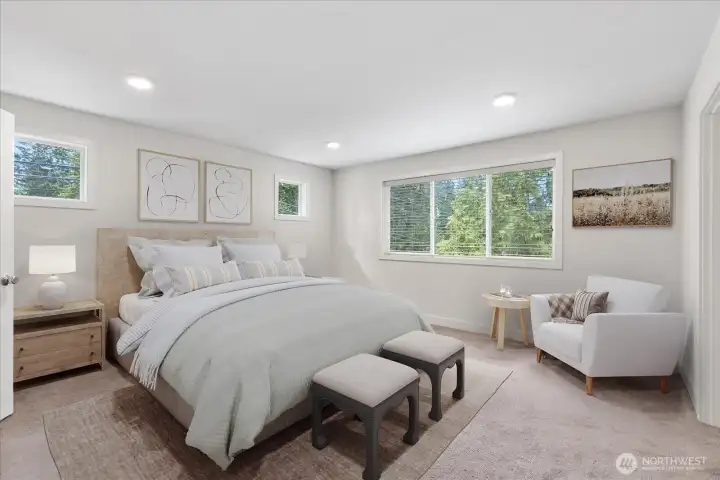 Spacious primary suite