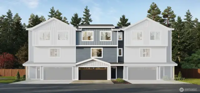 HOME IS A MIDDLE UNIT. Photographs are for illustrative purposes only. Features, finishes, interior/exterior colors, landscaping and floorplan shown may vary from actual homes built.