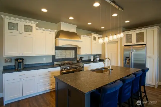 Custom Kitchen cabinets and Bertazoni 48" gas range.