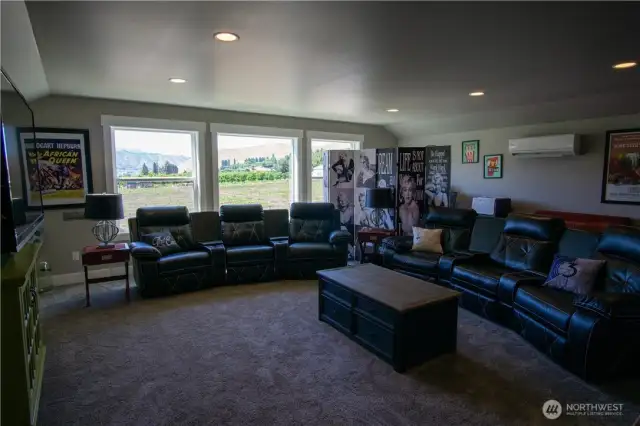 Upstairs movie room.