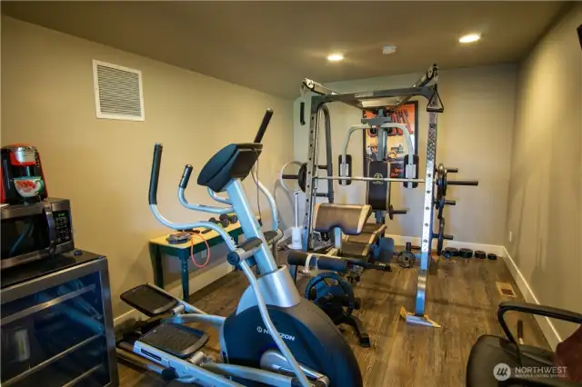 Upstairs exercise room.