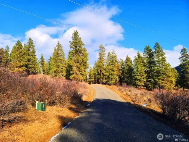 Newly installed road to only 3 lots at the very end of Hidden Valley Road. There is a Cul De Sac at the top which only serves 3 lots! No traffic other than 2 neighbors~so quiet, you could hear a pin drop!