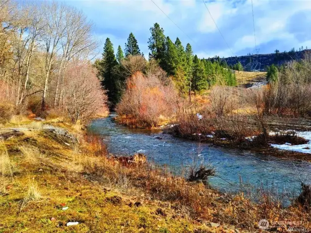 Photo of Swauk Creek just below lots 2C, 3C and 4C. Grab your favorite person or 4 legged friend and go for a great walk creekside