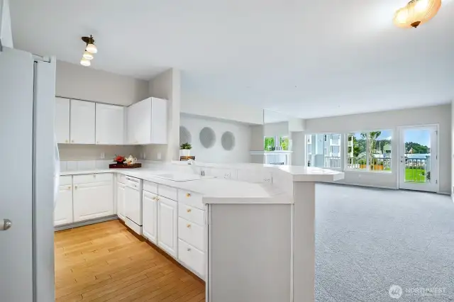 Large gally style kitchen