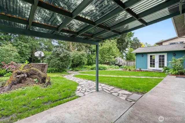 Covered Patio and Back Yard