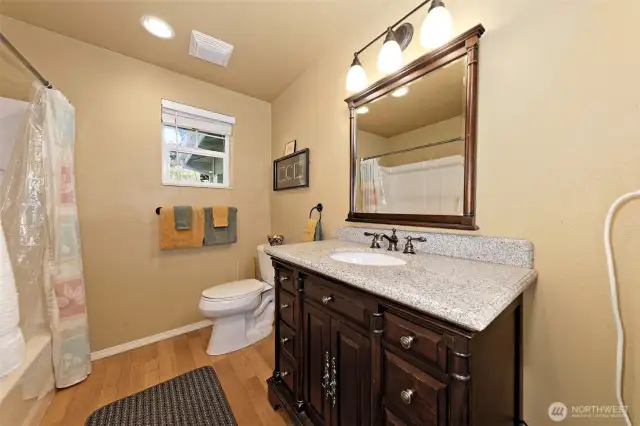 Very classy and private primary bathroom