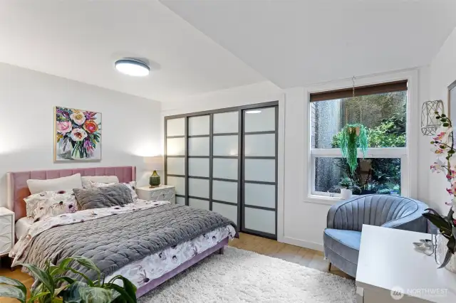 Views of the private walled garden can be enjoyed from the second bedroom!