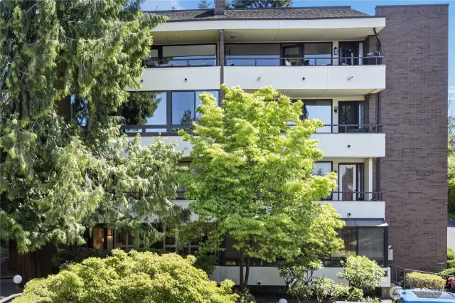 This condo is located on the first level of a small, eight-unit building.