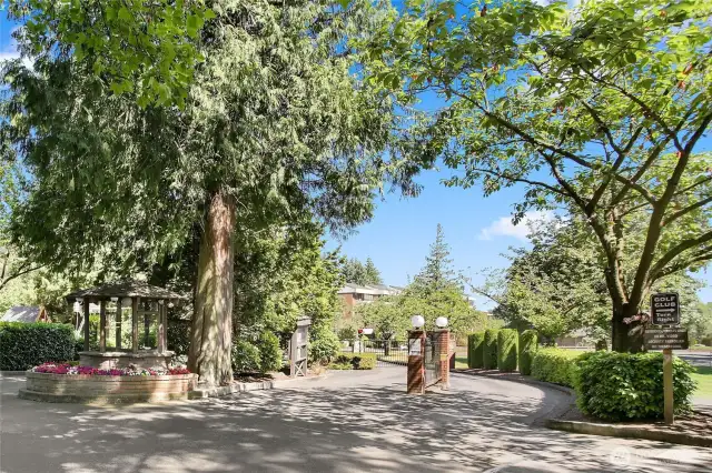 The gated entrance provides privacy, security and peace of mind. There are also security personnel that periodically drive through the property on patrol.