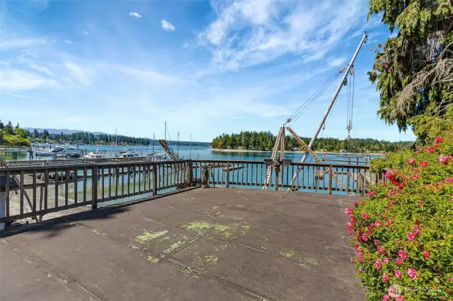 The deck off the residence has sweeping views and offers a great space for outdoor furniture to enjoy lovely evenings.
