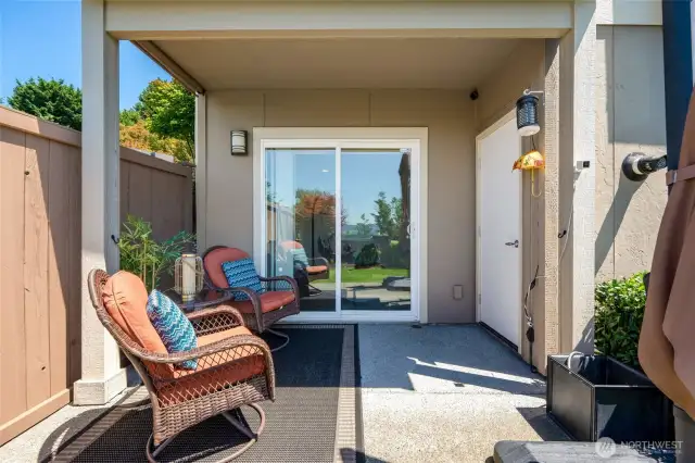 Another view of the patio off the bonus room.