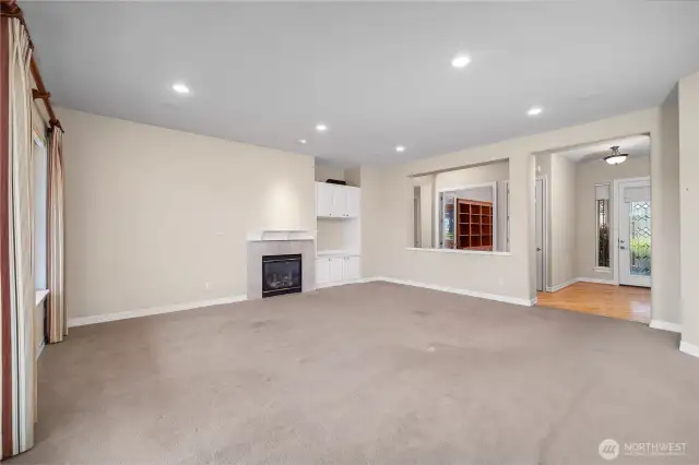 Natural light filled Great Room and Dining Room with 10 Ft Ceilings throughout.