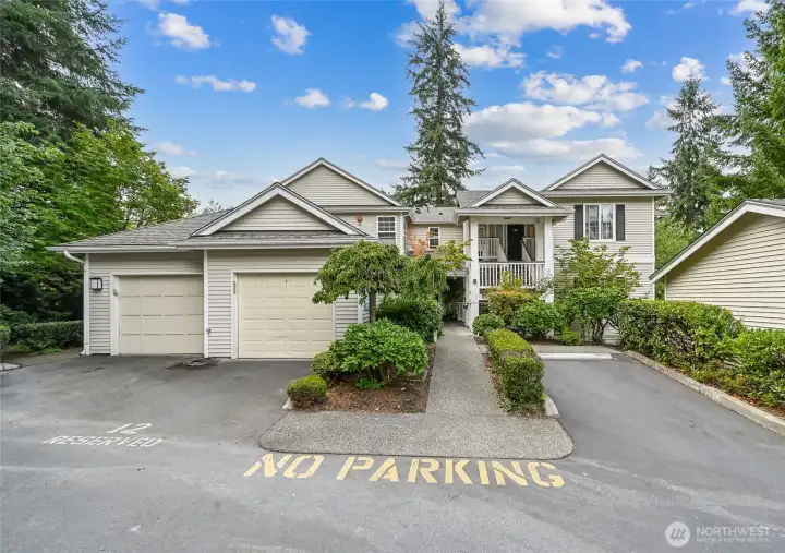 One of 6 units in this building, your new home is located on the lower level to the Right. Your garage is directly across the driveway.