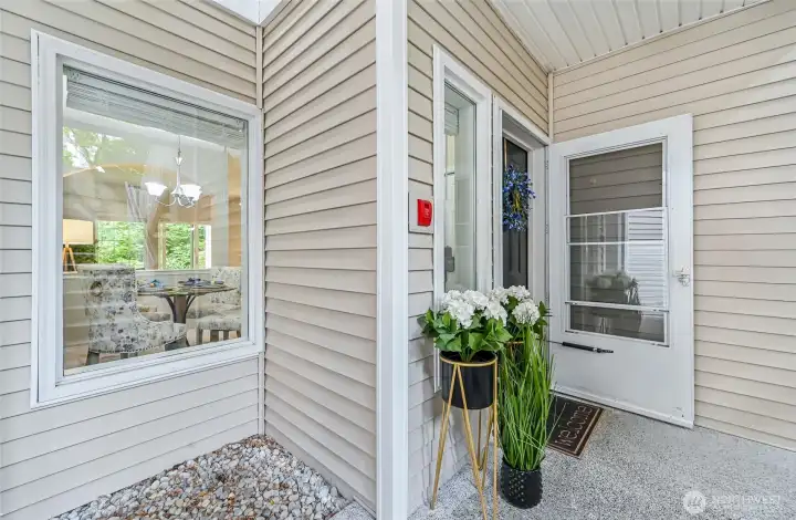As we approach your new home, you have a front porch that can accommodate plants, seating, or whatever you want to see as you come and go.