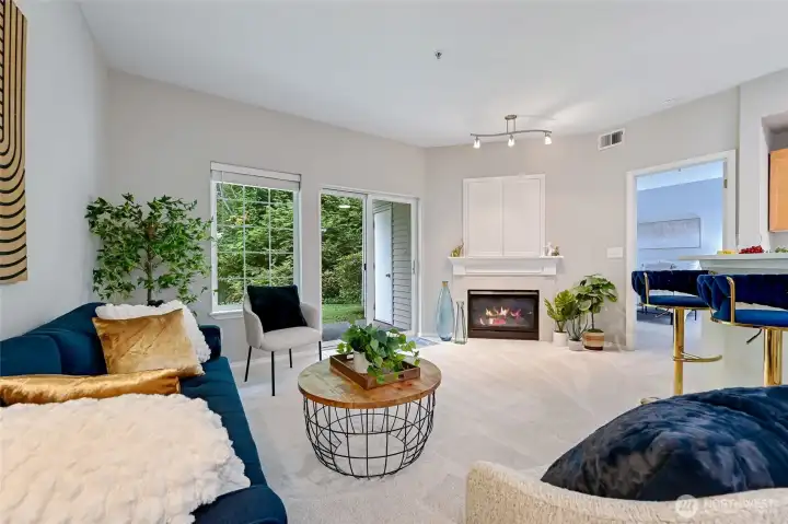 Open concept living makes entertaining or gatherings easy in your new home.