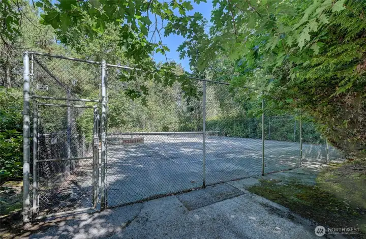 Private community Tennis court located at the front end of the property.
