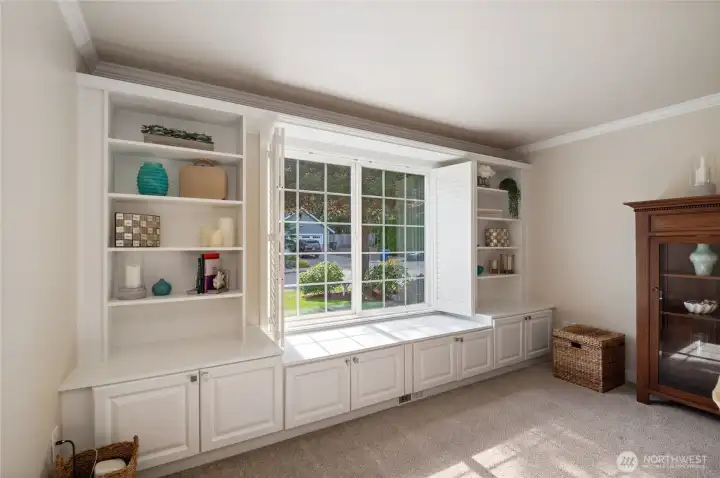 Drenched in natural light, cozy up with a good book and a  cup of coffee or tea.