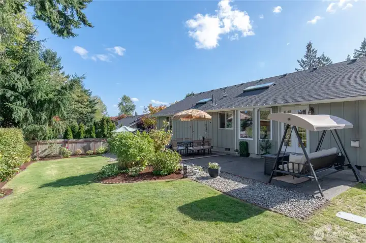 Take some time to soak up the sun in the big backyard.