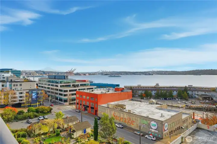 Southwesterly views with Mt. Rainier in the distance on a clear day from the rooftop deck!