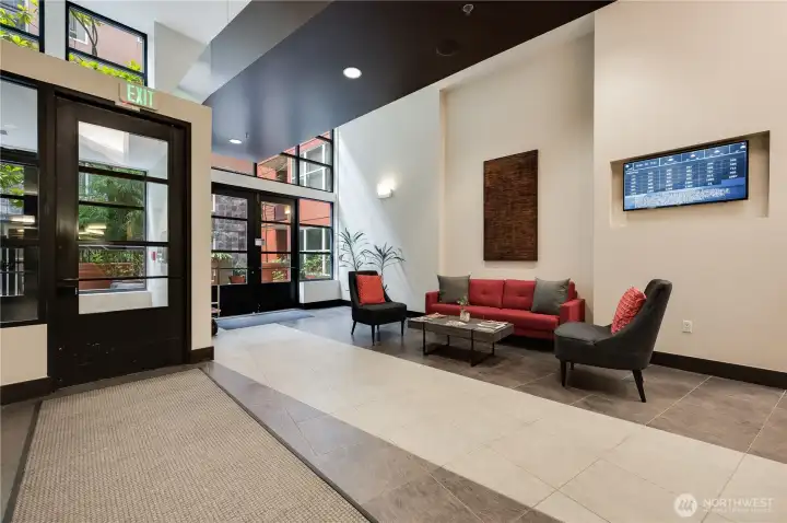 Main lobby, north tower with the concierge desk to greet you.