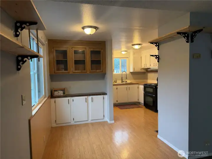 Looking across the dining area