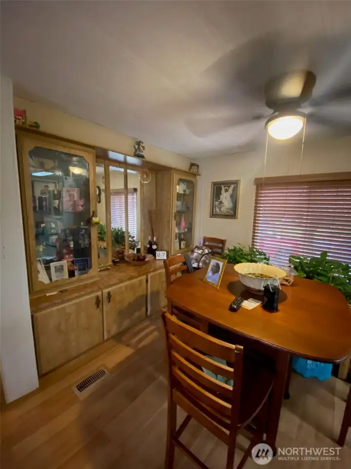 Dining room with fan