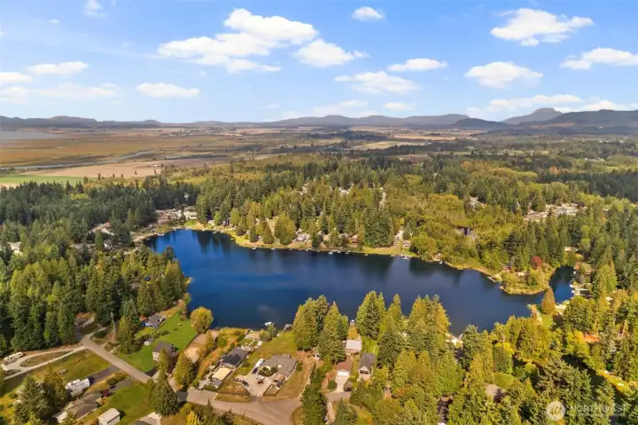 Annually stocked with rainbow trout, has largemouth bass, sunfish & yellow perch.