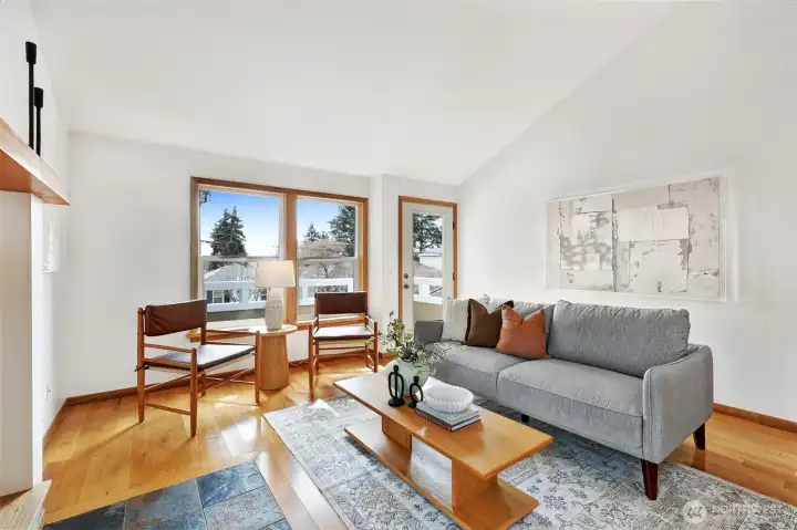 Fresh interior paint makes a nice crisp edge along mahogany trimmed windows.