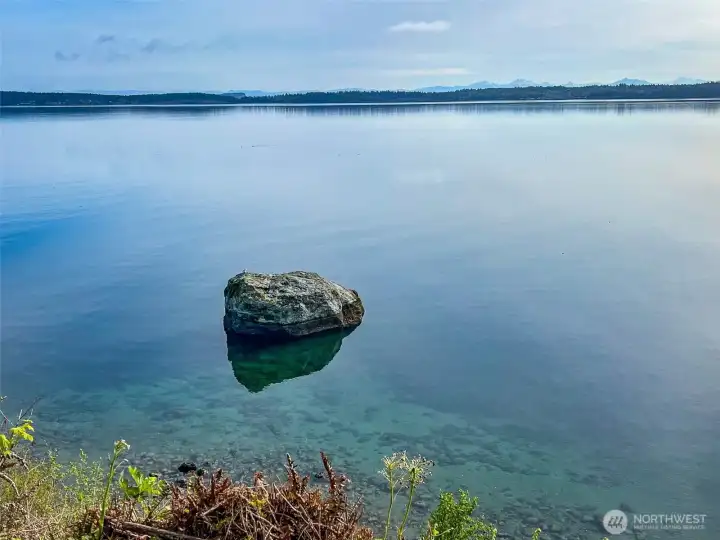 Rare 202" of glorious views water and views of the Cascade Mts., shipping lanes of Admiralty Inlet, plus marine and bird life sightings, all overlooking beautiful the waters of Hood Canal.
