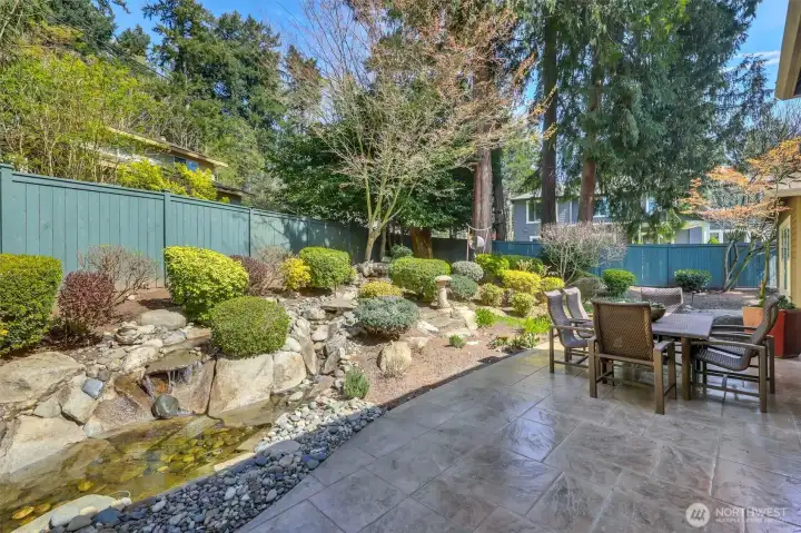 Water feature in the backyard makes it very peaceful