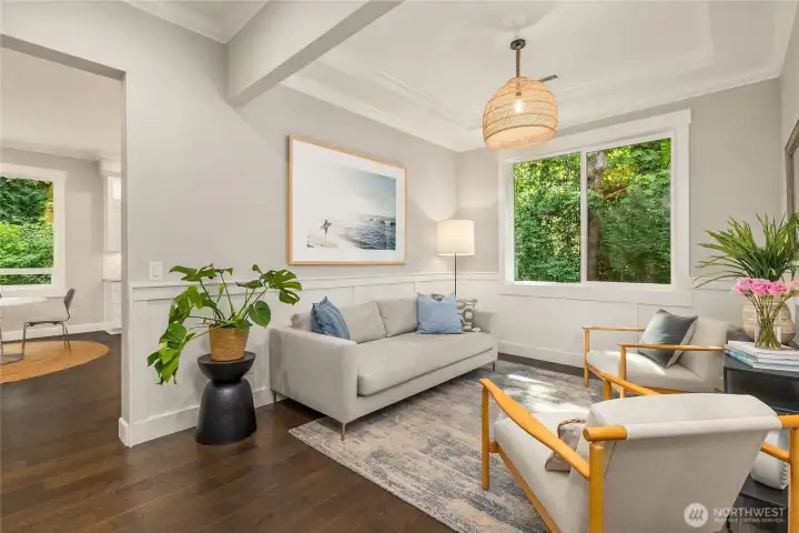 Designed as a formal dining room - sellers chose to have a charming sitting room