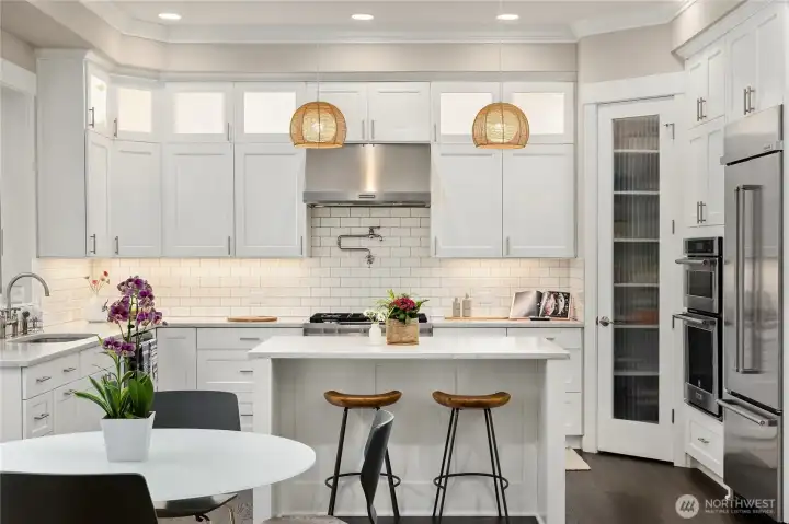 A cook's kitchen invites onlookers