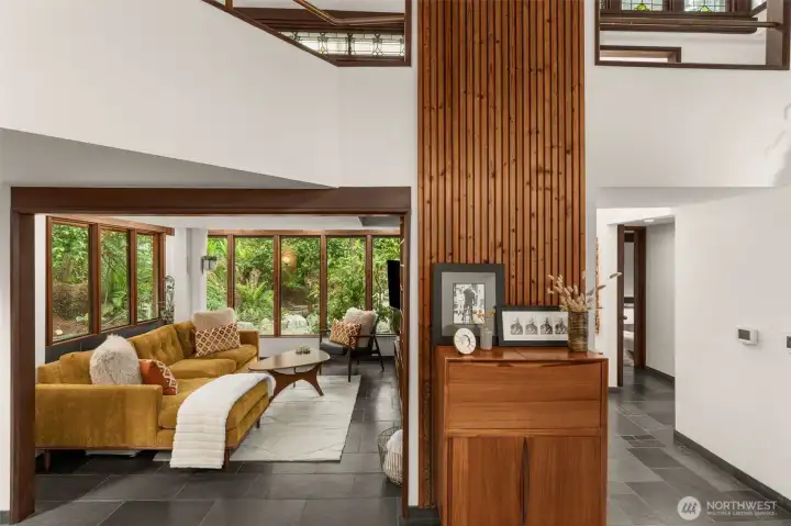 Radiant heated slate floors throughout main level