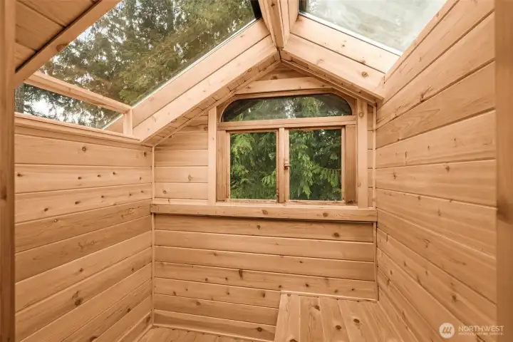 Custom built sauna, ready for sauna rocks