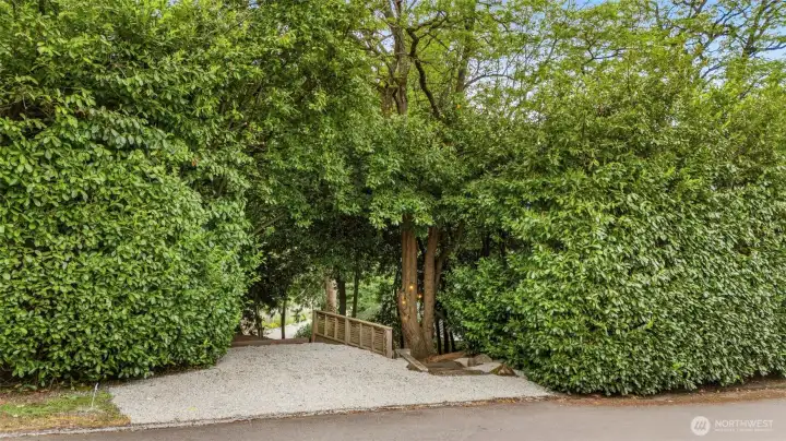 private entry from the East side of the property