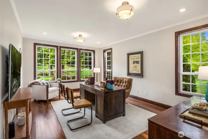 Main level Office with warm wood flooring~