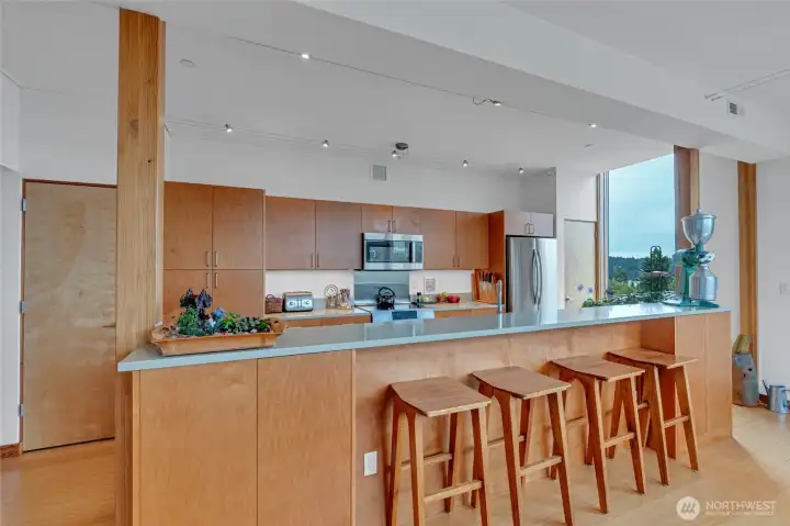 Eat-in kitchen, open to living room. Eat-in kitchen, open to living room.