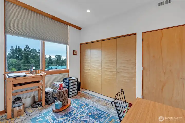 Bedroom with full size closet. Bedroom with full size closet.
