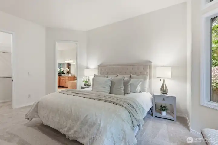 Primary bedroom with additional closet space Primary bedroom with additional closet space