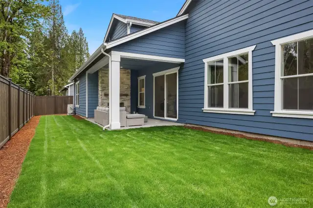Fenced in backyard - backs to private greenbelt