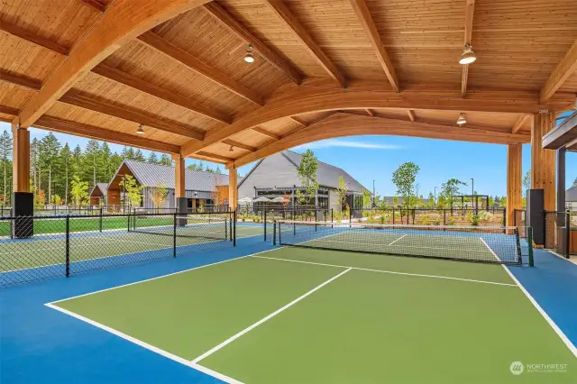 Covered pickle ball courts