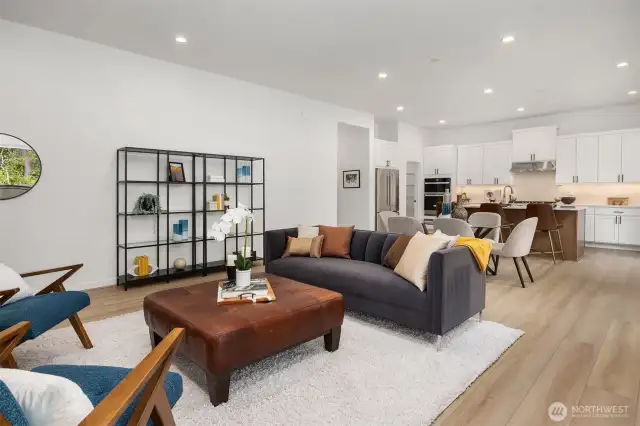 Great room open to dining and kitchen