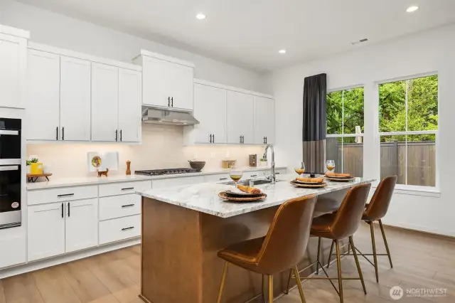 Kitchen with ample cabinet storage and island