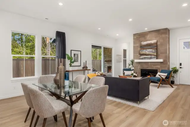 Light and bright dining and great room space