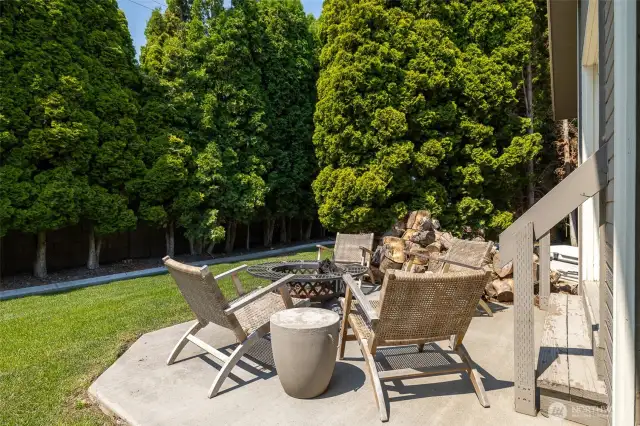 Fire pit area for the caretaker's family.