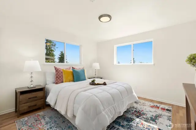 Largest bedroom on the main floor can fit a king size bed too