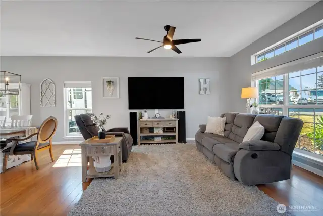 Front living room with so much natural lighting