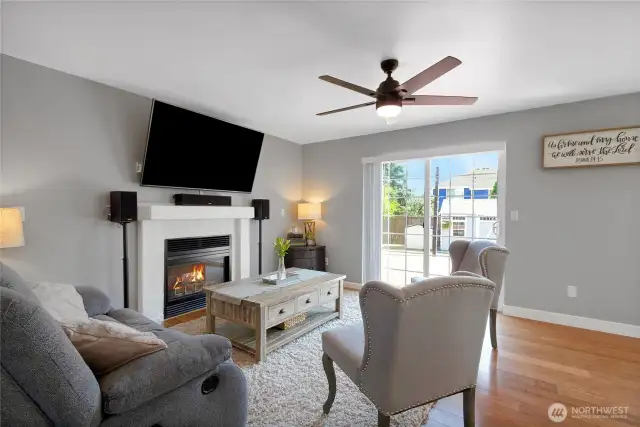 Family room leads out to your back deck.